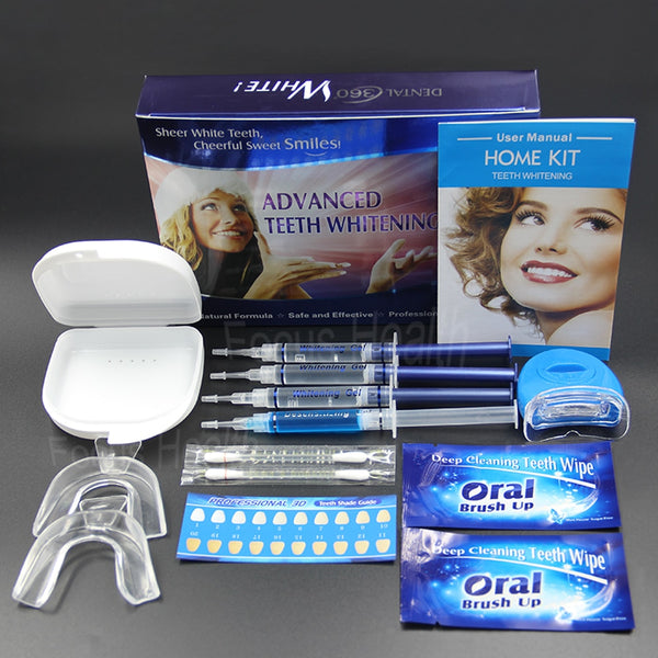 Professional Teeth Whitening Kit 4 Gel 2 Strips 1 LED - Sabuycar