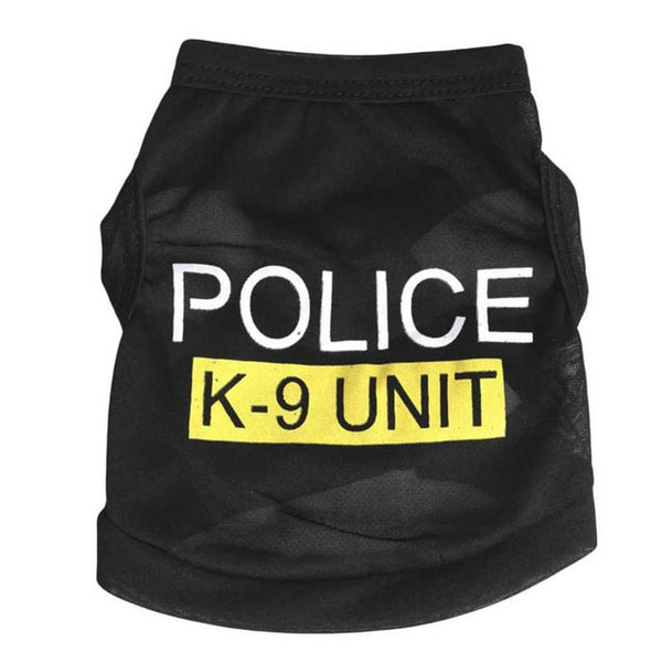 2016 Summer Black Police Pet Vest Dog Clothes Pets Coats Puppy Clothes - Sabuycar