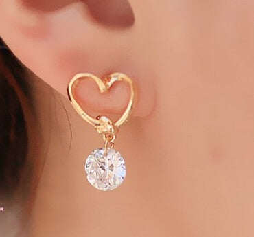 Design Rhinestone Crystal Silver Stud Earrings Piercing Ear Studs - Sabuycar