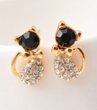 Design Rhinestone Crystal Silver Stud Earrings Piercing Ear Studs - Sabuycar