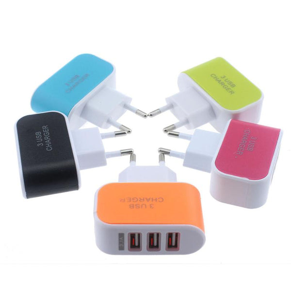 3 Ports 3.1A Triple USB Port Wall Home Travel AC Charger - Sabuycar