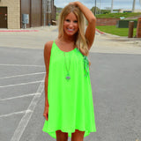 Women beach dress fluorescence female summer dress chiffon - Sabuycar