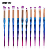 4/10Pcs Diamond Makeup Brushes Set Eye Shadow Eyebrow Blush Blending - Sabuycar