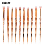 4/10Pcs Diamond Makeup Brushes Set Eye Shadow Eyebrow Blush Blending - Sabuycar