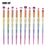 4/10Pcs Diamond Makeup Brushes Set Eye Shadow Eyebrow Blush Blending - Sabuycar