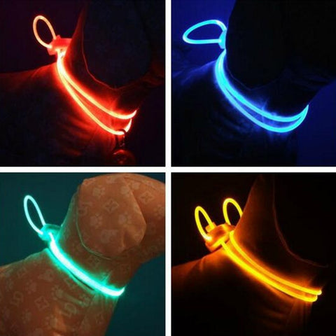 1 Pcs Multi-color LED Pet Collar Adjustable Night Safety Pet Collar Luminous Light Up - Sabuycar