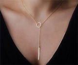 Fashion Gold Color Multilayer Coin Tassels Lariat Bar Necklaces - Sabuycar