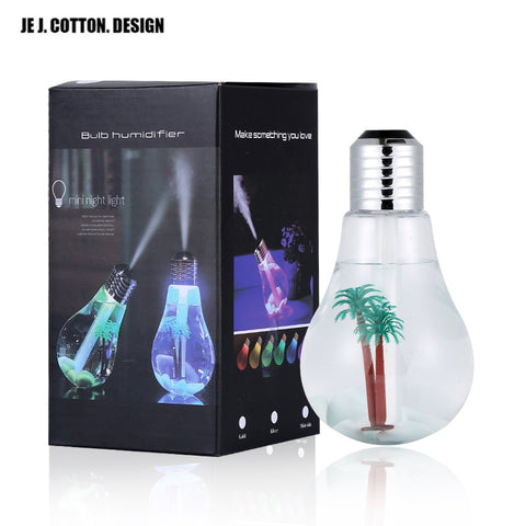 Colorful Light bulb Humidifier Air Ultrasonic USB 400ML Essential Oil Diffuser - Sabuycar