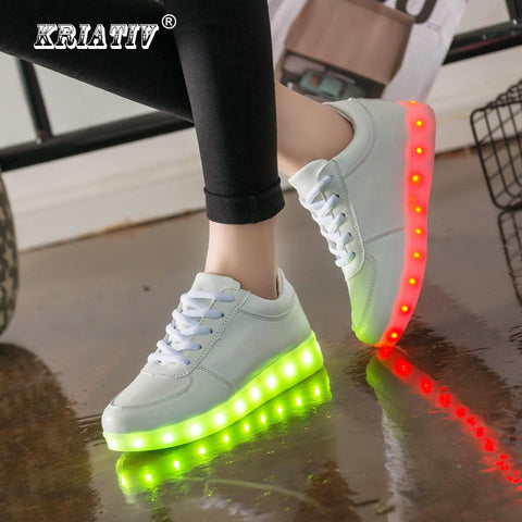 Luminous Led Neon Sneakers Light up Flashing Trainer Flasher glowing sneakers - Sabuycar