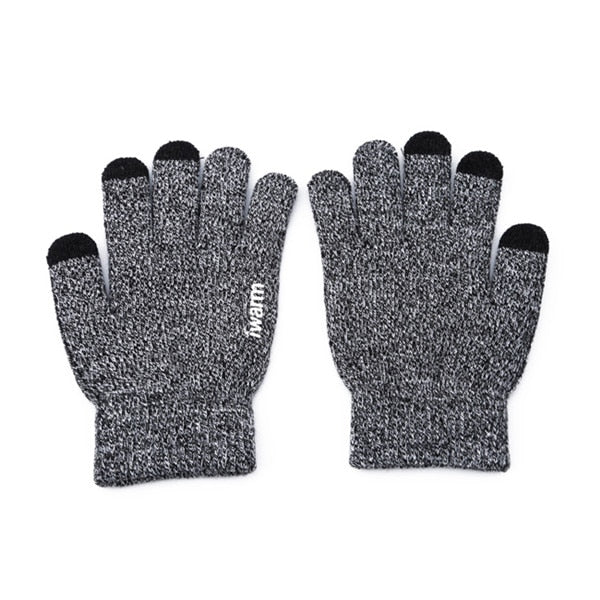 Men Knitted Gloves Anti-slip Touch Screen High Quality Male - Sabuycar