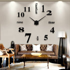 Large digital wall clock modern design farmhouse decor vinyl clocks living room - Sabuycar