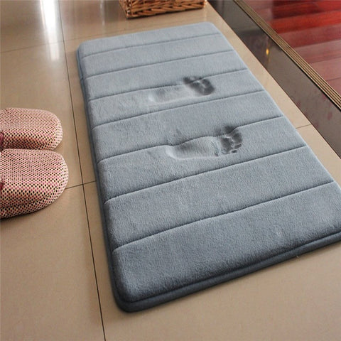 40*60cm Bath Mat Bathroom Carpet Water Absorption Rug Shaggy Memory - Sabuycar