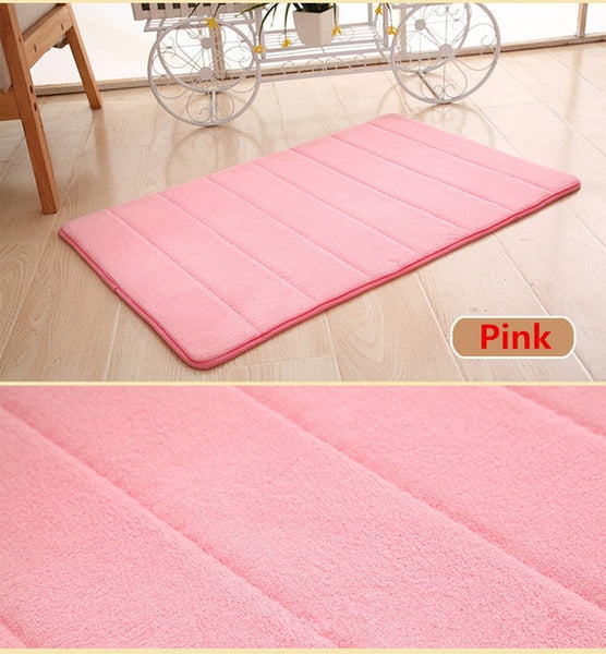 40*60cm Bath Mat Bathroom Carpet Water Absorption Rug Shaggy Memory - Sabuycar