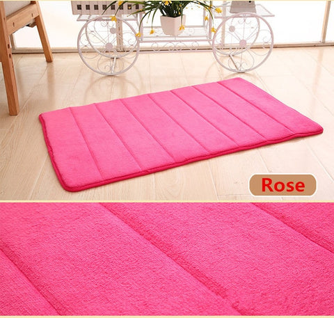 40*60cm Bath Mat Bathroom Carpet Water Absorption Rug Shaggy Memory - Sabuycar