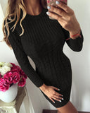 Autumn Winter Warm Sweater Dress Women Sexy Slim Bodycon - Sabuycar