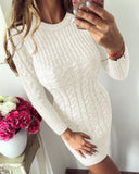 Autumn Winter Warm Sweater Dress Women Sexy Slim Bodycon - Sabuycar