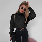 Women Autumn Winter Sweater Women Short Paragraph Long-Sleeved - Sabuycar